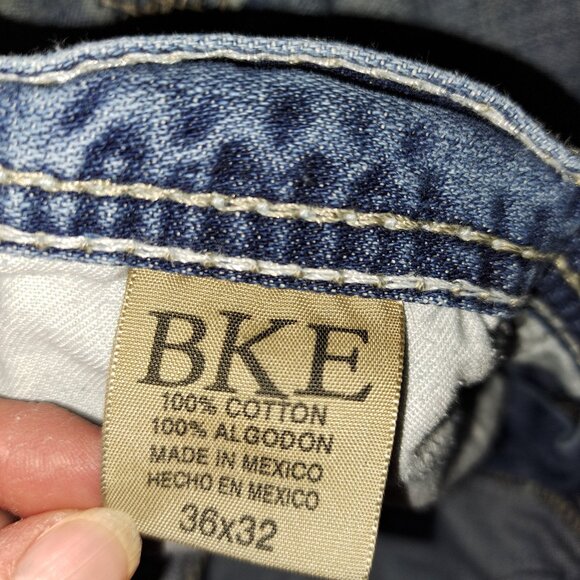 BKE Denim Tyler Distressed Embroidered Pocket Jeans size 36 - Picture 14 of 14